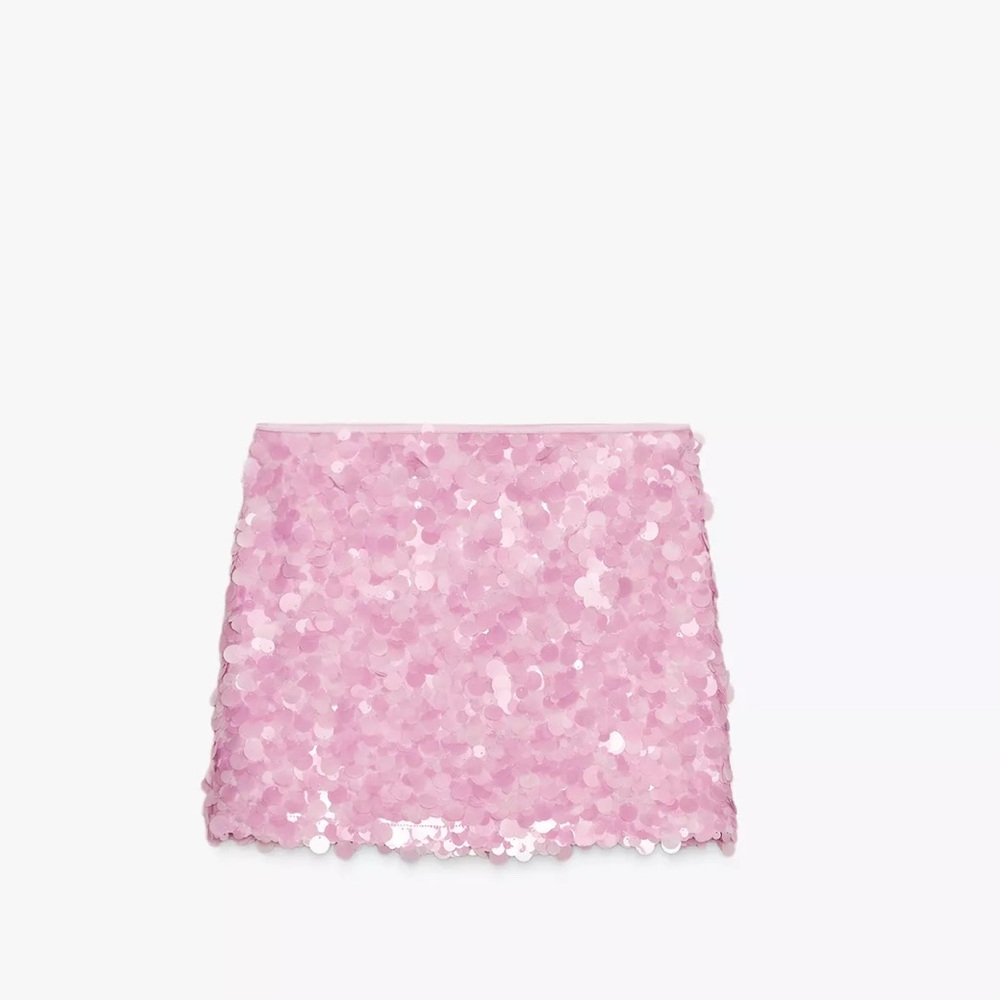 NWT ZARA Pink Sequin Mini Skirt